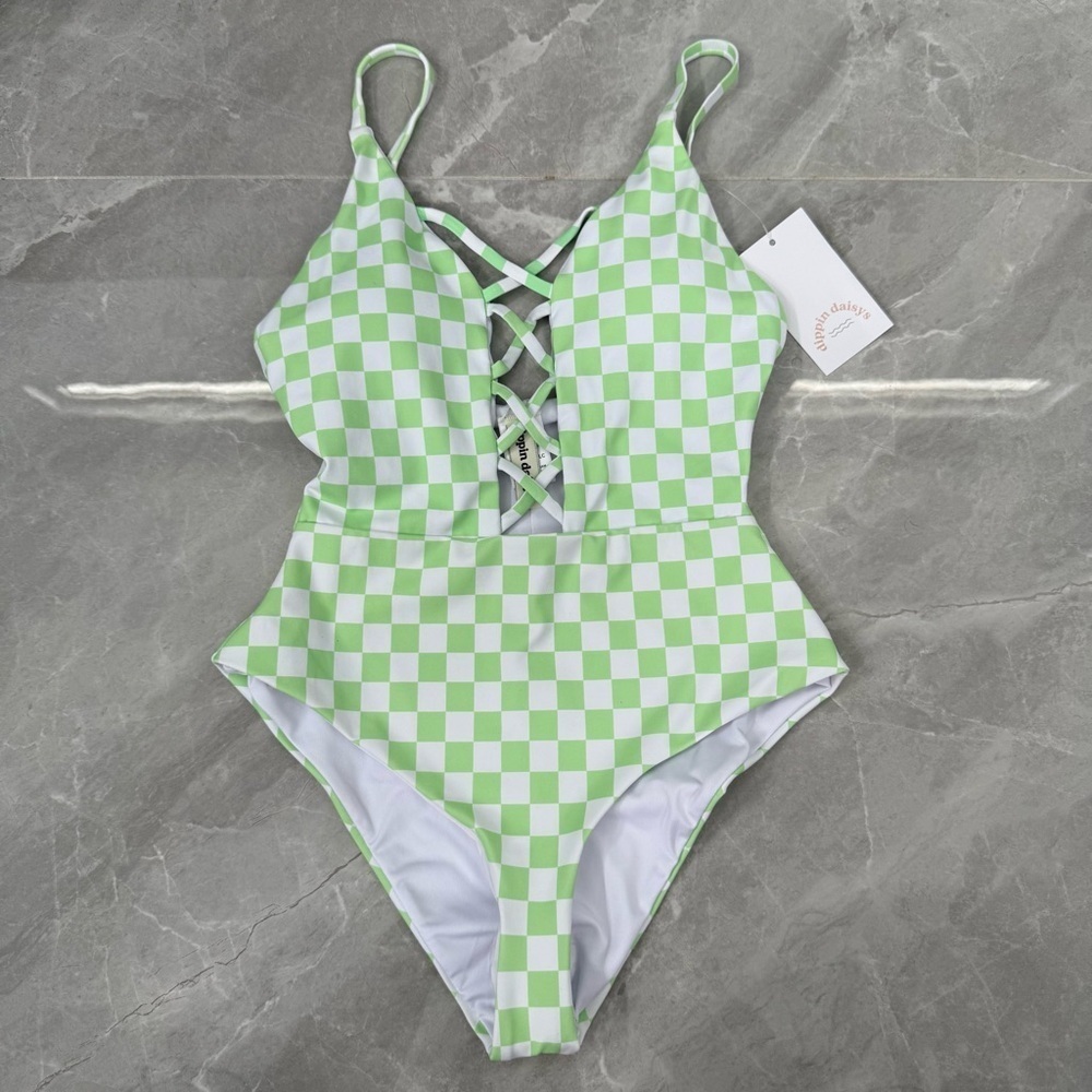 Women’s Dippin’ Daisy’s Bliss One Piece Swimsuit Checked Out Small - Picture 5 of 16